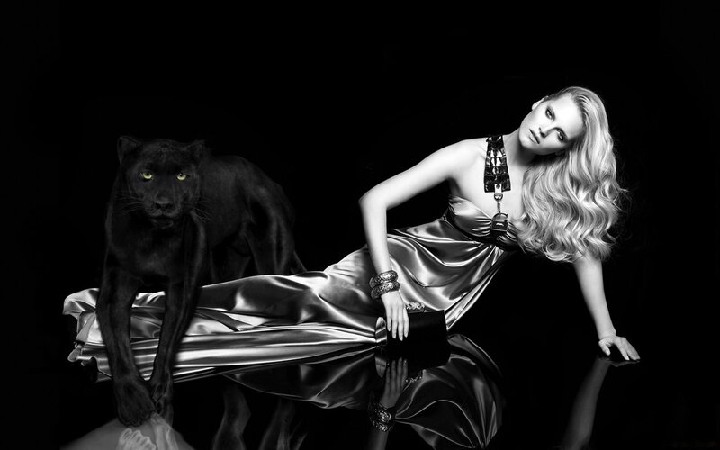 woman with black panther
