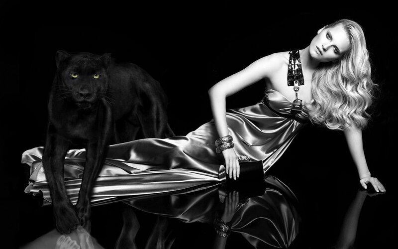 woman with black panther