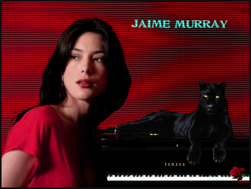 Woman with Black Panther — Red
