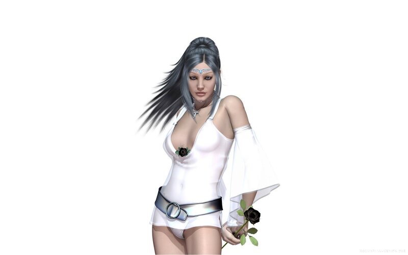 woman with black rose