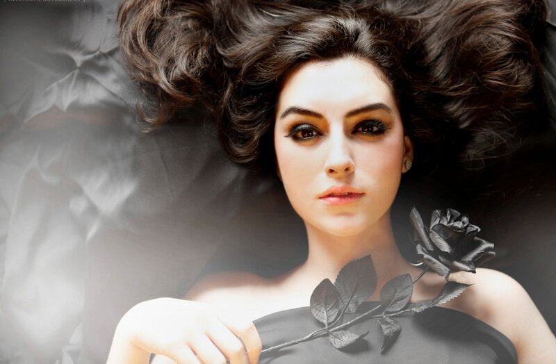 Woman with Black Rose — Dramatic, Photograph