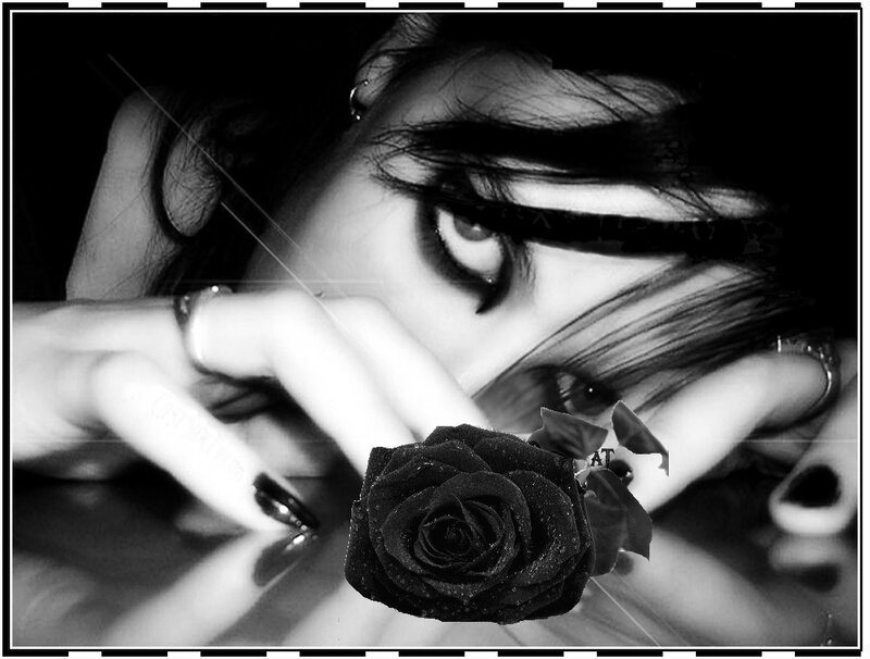 Woman with Black Rose — Dramatic