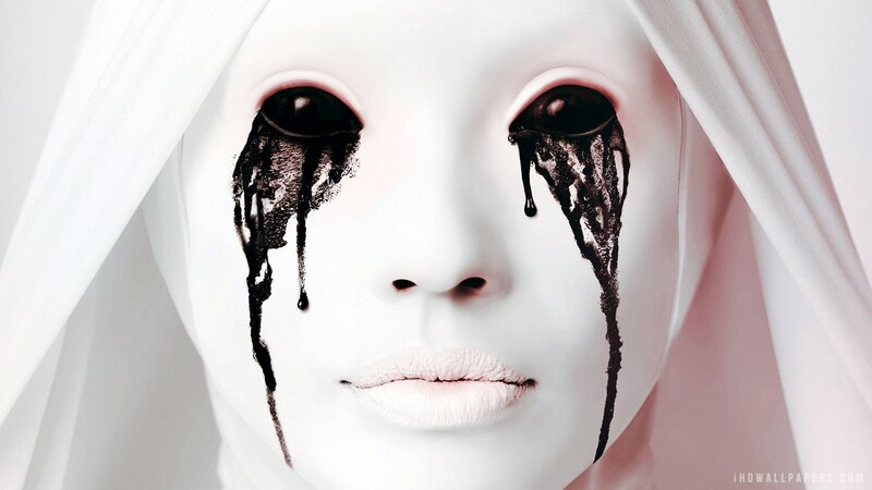 Woman with Black Tears — White