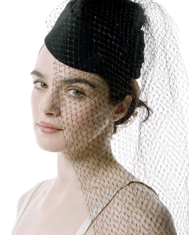 woman with black veil