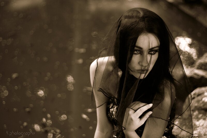 Woman with Black Veil — Brown