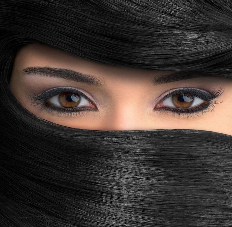 Woman with Black Veil — Dramatic, Digital Art