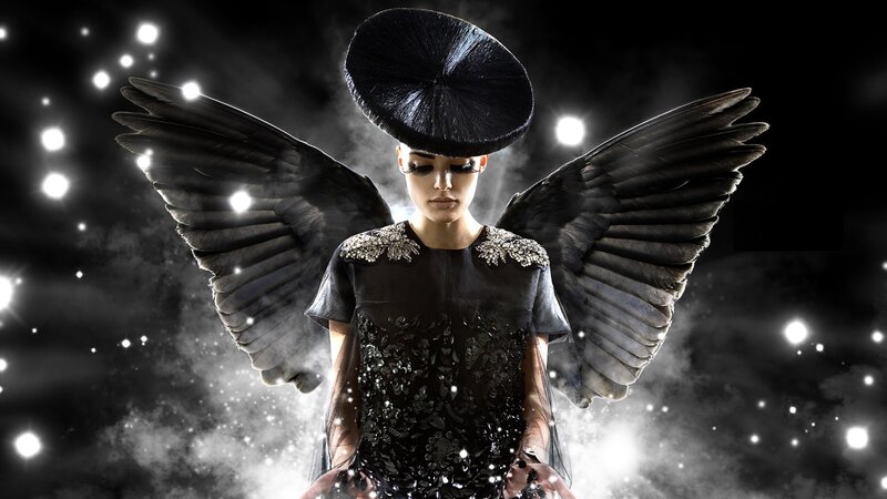 woman with black wings