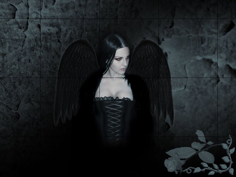 woman with black wings