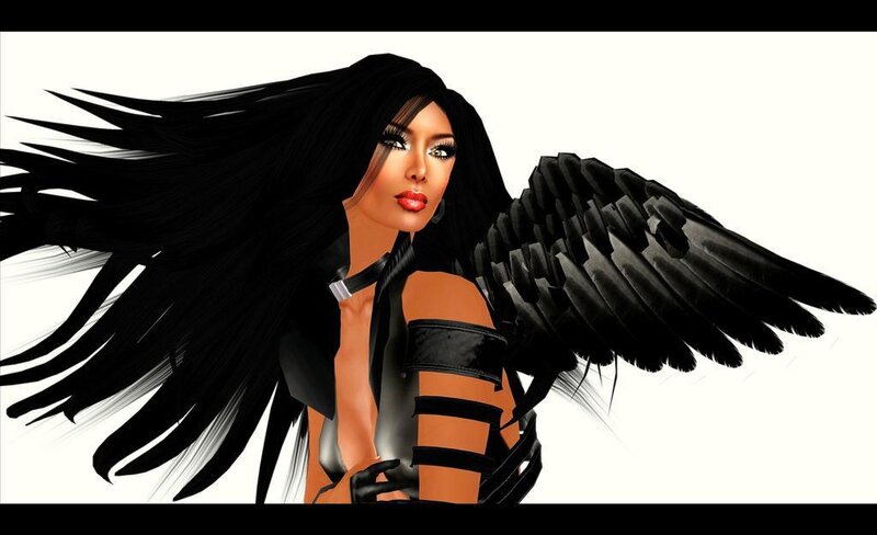 woman with black wings