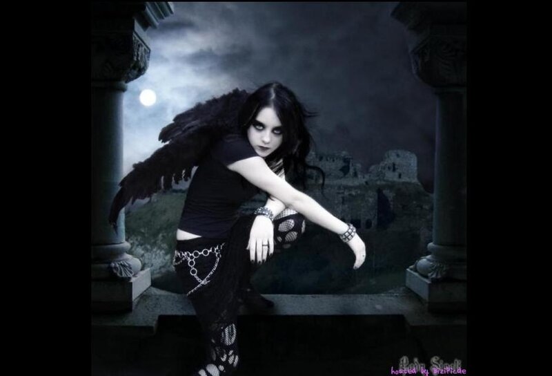 woman with black wings