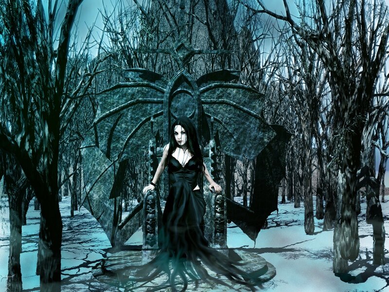 Woman with Black Wings — Dark, Winter