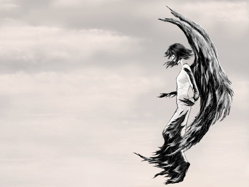 Woman with Black Wings — Dramatic, Manga