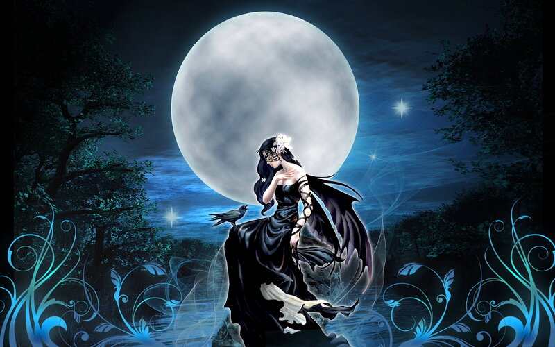 Woman with Black Wings — Mystical