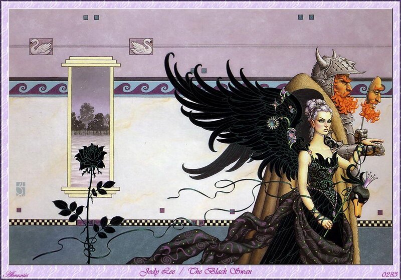 Woman with Black Wings — Purple, Dramatic