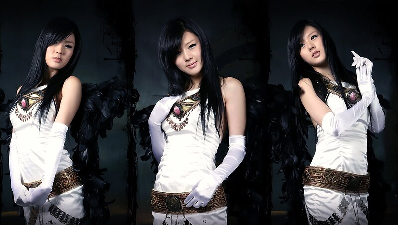 Woman with Black Wings — White