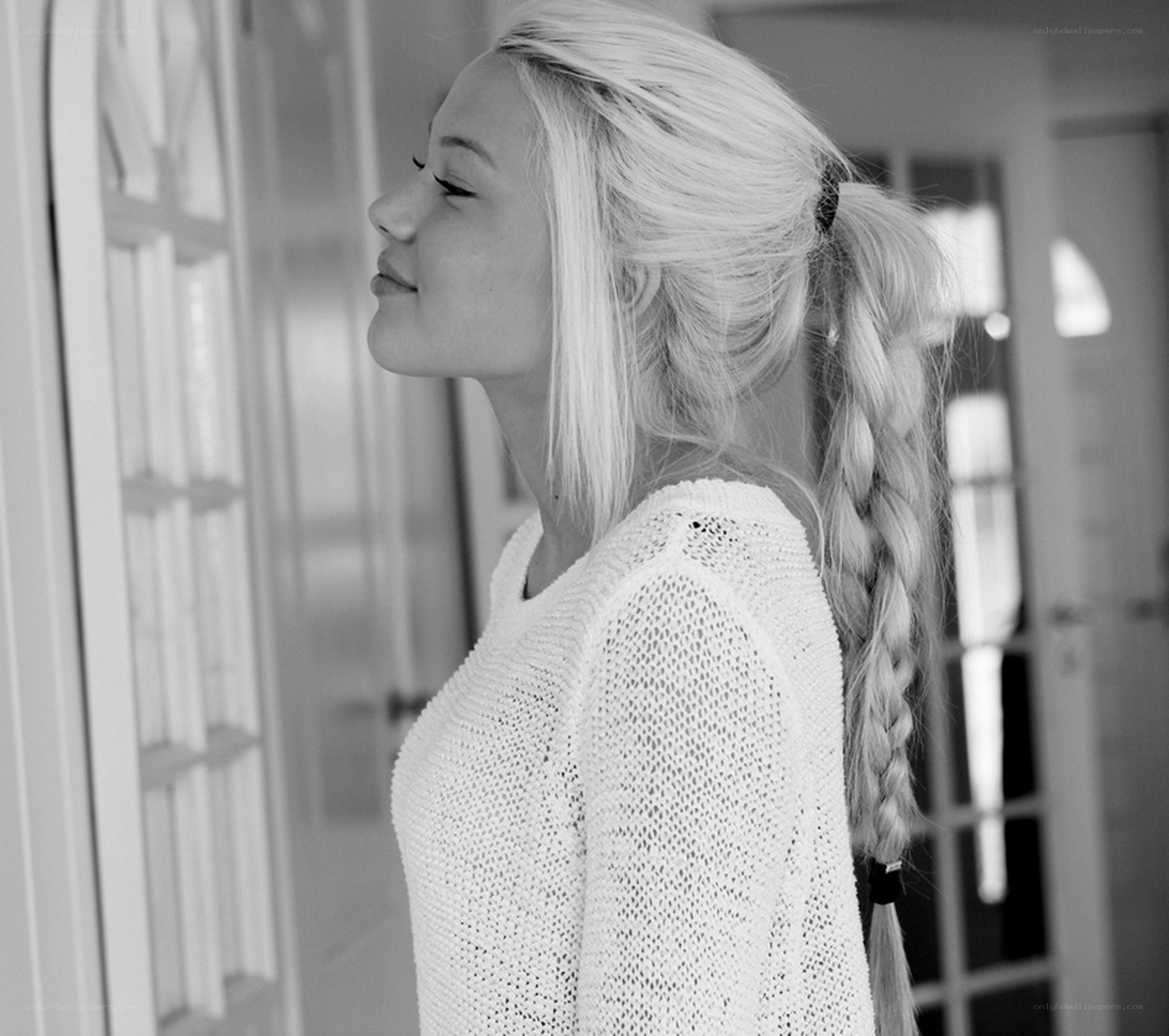 woman with blonde braid
