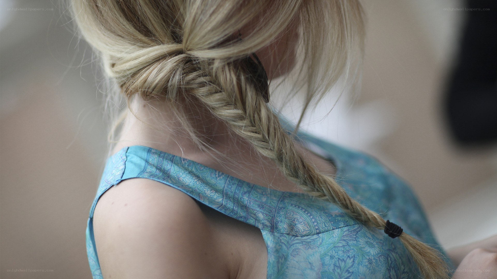 woman with blonde braid