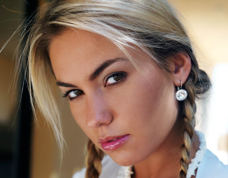 woman with blonde braids