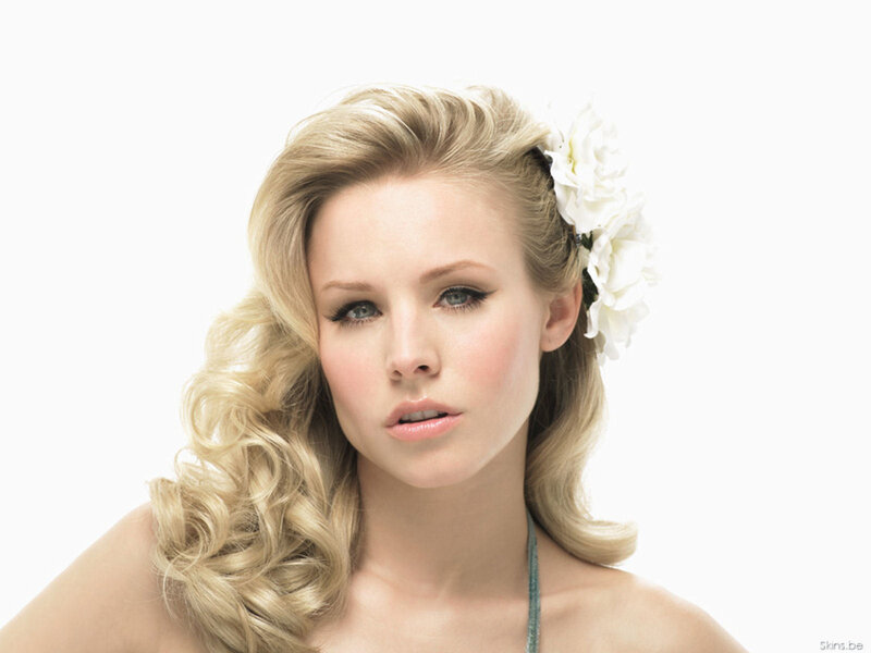 woman with blonde hair and flowers