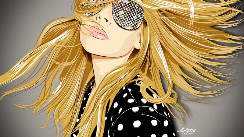 woman with blonde hair and sunglasses