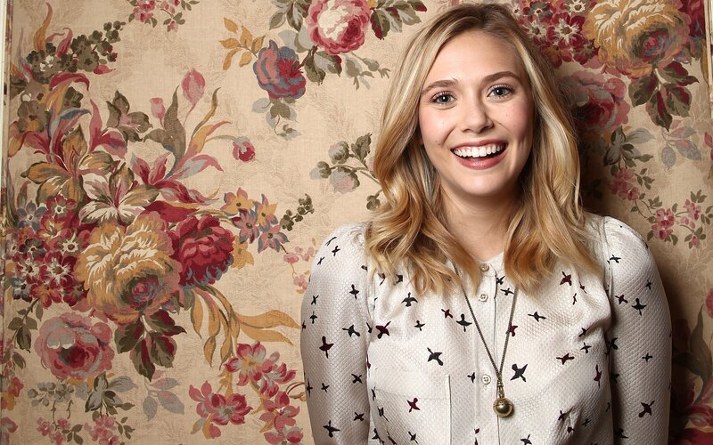 Woman with Blonde Hair — Beige, Friendly, Photograph, Floral Wallpaper