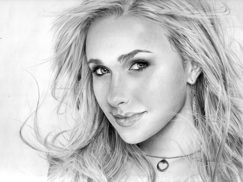Woman with Blonde Hair — Black, Calm, Illustration