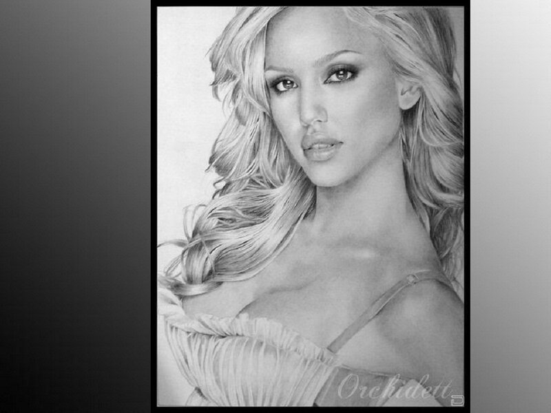 Woman with Blonde Hair — Black, Dramatic, Illustration, Blonde Hair