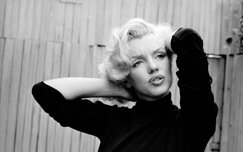 Woman with Blonde Hair — Black, Dramatic, Photograph, Black Turtleneck