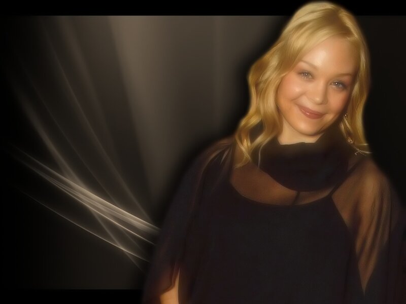 Woman with Blonde Hair — Black, Dramatic, Photograph, Blonde Hair, Black Top, Light Streaks