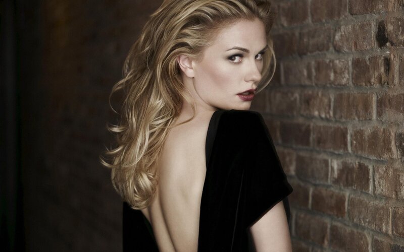 Woman with Blonde Hair — Black, Dramatic, Photograph, Brick Wall