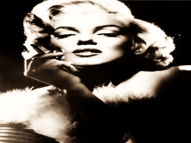 Woman with Blonde Hair — Black, Dramatic, Photograph, Cigarette