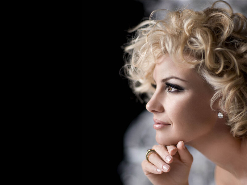 Woman with Blonde Hair — Black, Dramatic, Photograph, Earring, Ring