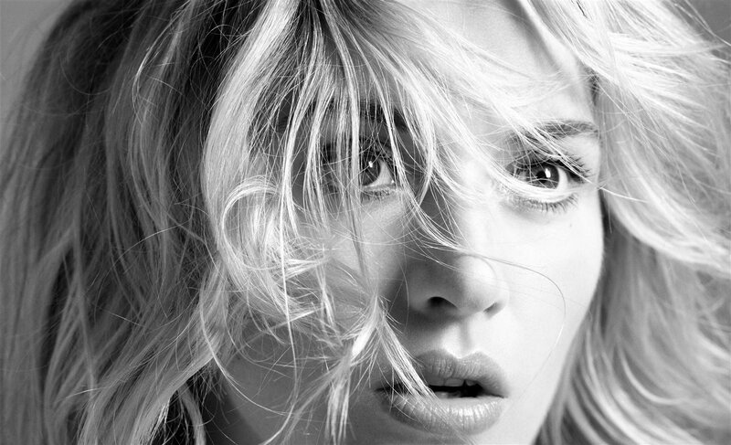 Woman with Blonde Hair — Black, Dramatic, Photograph, Eyes, Face