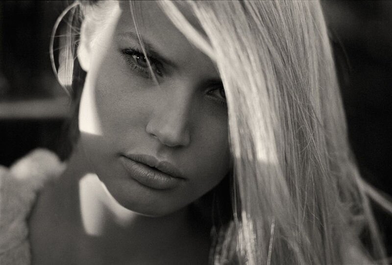 Woman with Blonde Hair — Black, Dramatic, Photograph, Face, Light