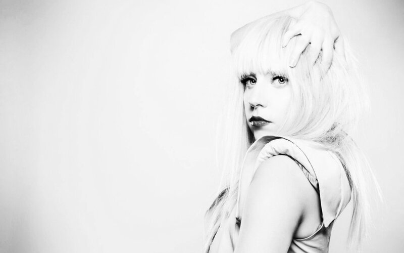 Woman with Blonde Hair — Black, Dramatic, Photograph, Hand, Bangs