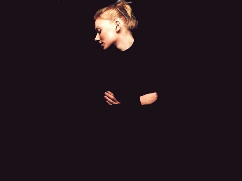 Woman with Blonde Hair — Black, Dramatic, Photograph, Hands