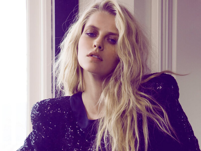 Woman with Blonde Hair — Black, Dramatic, Photograph, Sequin Top