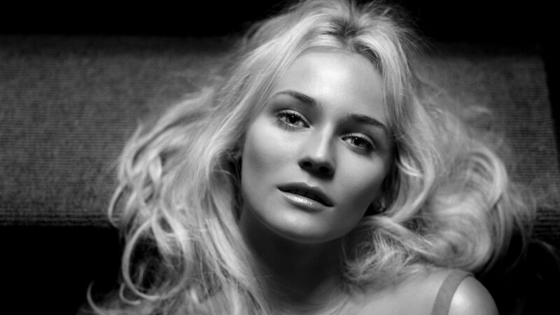 Woman with Blonde Hair — Black, Dramatic, Photograph, Shoulder, Couch