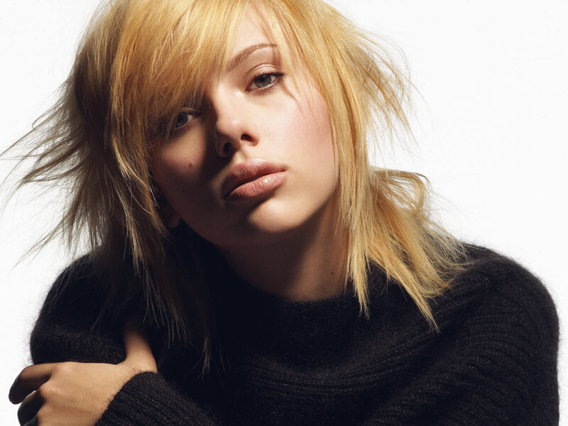 Woman with Blonde Hair — Black, Dramatic, Photograph, Sweater, Studio Lighting