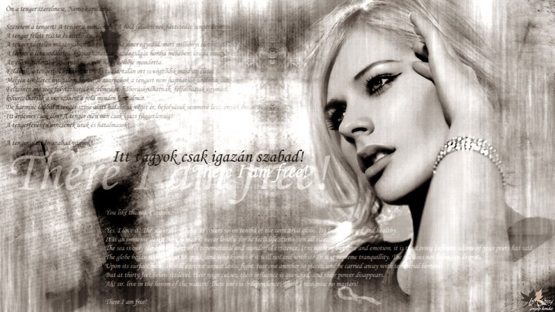 Woman with Blonde Hair — Black, Dramatic, Photograph, Text