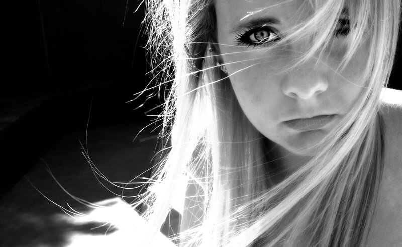Woman with Blonde Hair — Black, Eye