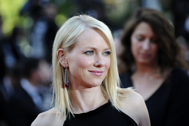 Woman with Blonde Hair — Black, Formal, Photograph, Earrings, Black Dress, Blonde Hair