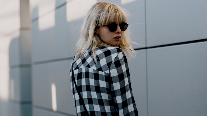 Woman with Blonde Hair — Black, Neutral, Afternoon, Photograph, Sunglasses