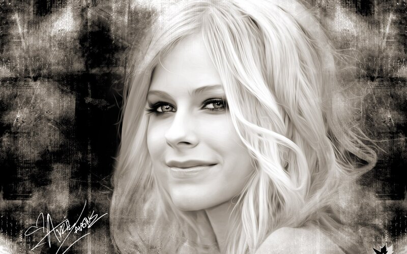 Woman with Blonde Hair — Black, Neutral, Digital Art