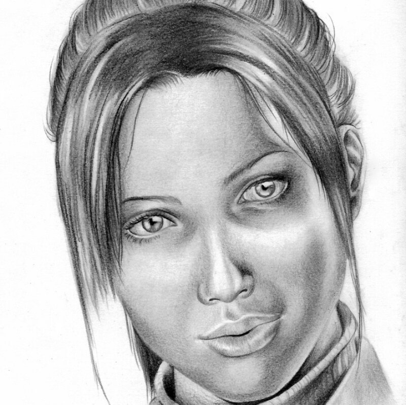 Woman with Blonde Hair — Black, Neutral, Illustration