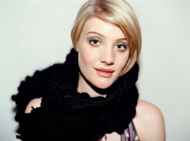 Woman with Blonde Hair — Black, Neutral, Photograph, Black Scarf