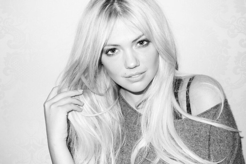 Woman with Blonde Hair — Black, Neutral, Photograph, Blonde Hair, Sweater