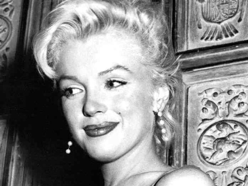 Woman with Blonde Hair — Black, Neutral, Photograph, Earrings, Carved Wood