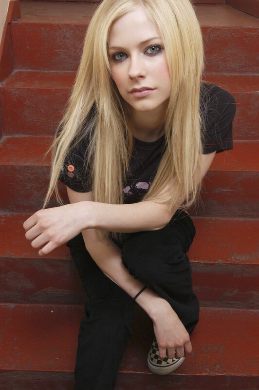 Woman with Blonde Hair — Black, Neutral, Photograph, Stairs, T-shirt