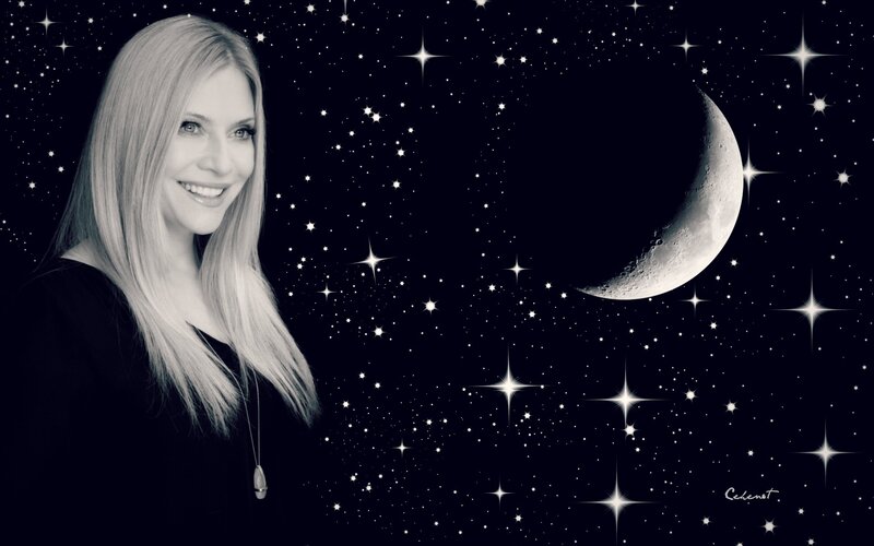 Woman with Blonde Hair — Black, Serene, Night
